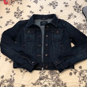 LOFT Cropped Denim Jacket XS